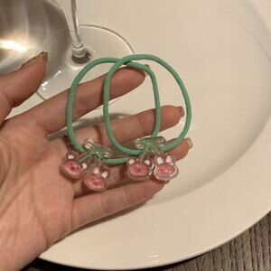 Calypso Set of 2 Cherry Stemmed Peach Resin Hair Tie